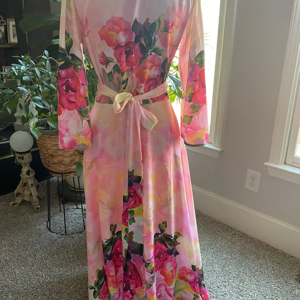 Boston Proper Watercolor Floral Print Maxi dress in SZ S NWT - Picture 6 of 11